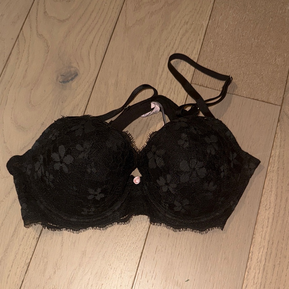 Victoria's Secret Black Floral Lace Bra